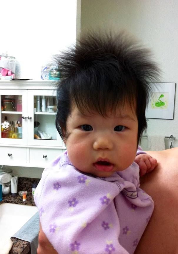 Amateur wife tries to Asian baby hair
