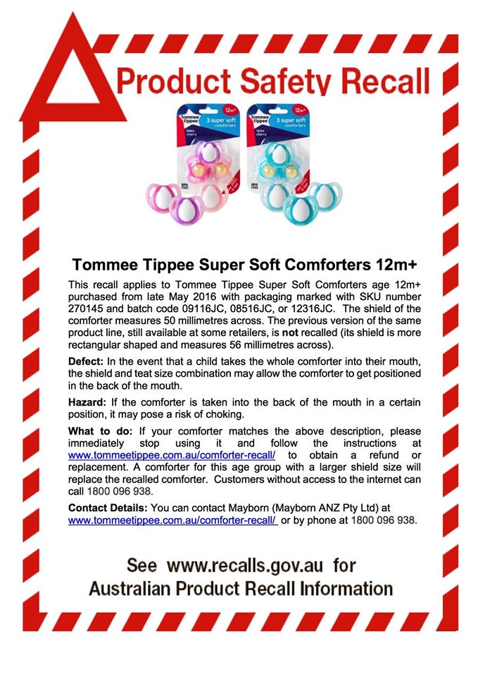 Go Ask Mum Tommee Tippee Super Soft Dummies Recalled Over Safety Fear