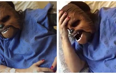 chewbacca mask mum in labour